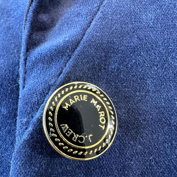 J. Crew X Marie Marot Blue Tuxedo Velvet Stretch Holiday Formal Party Blazer, 00 - Picture 11 of 14